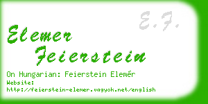 elemer feierstein business card
